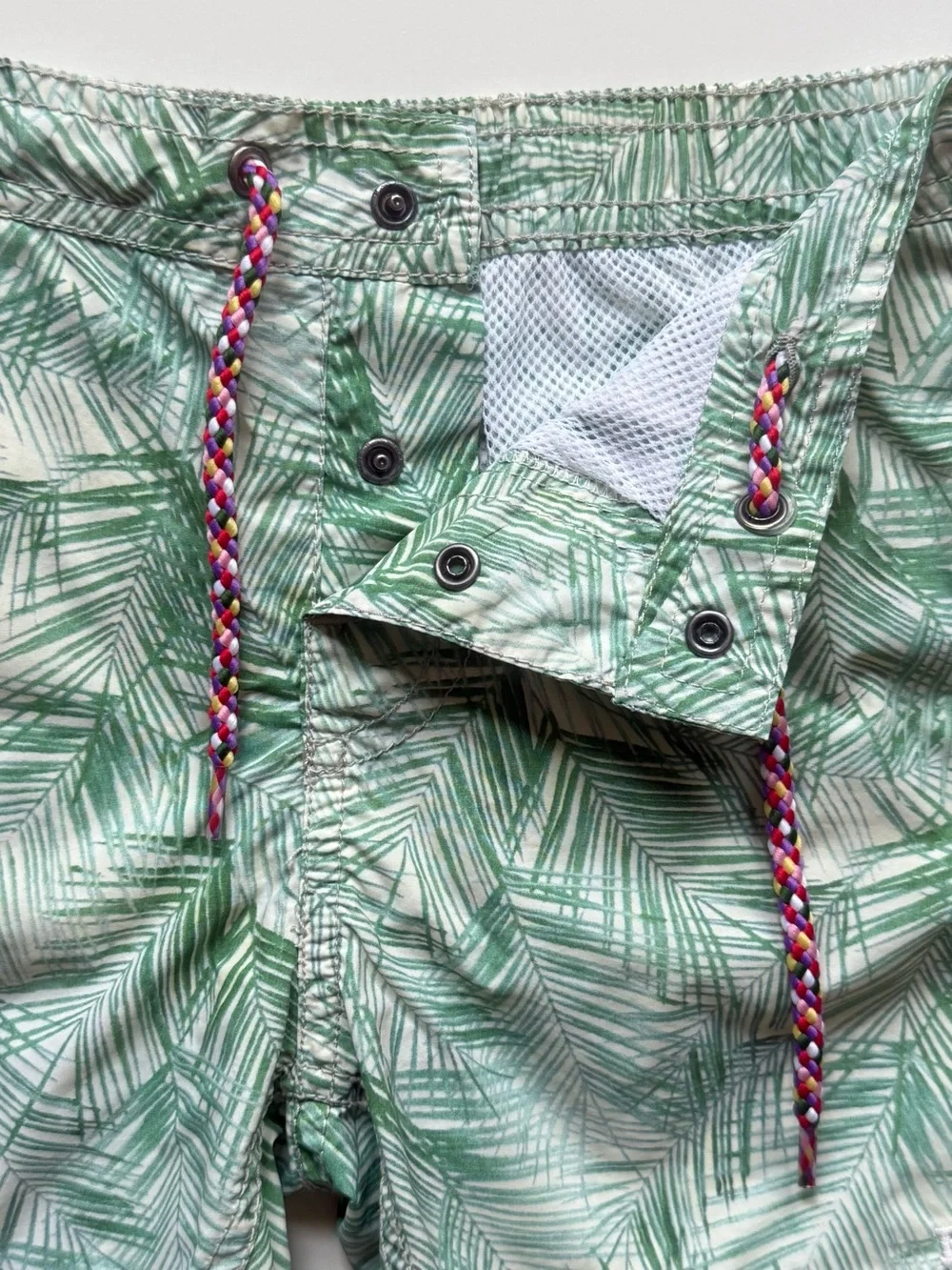 Bonpoint Boys Tropical Palm Print Swim Shorts - Size 6